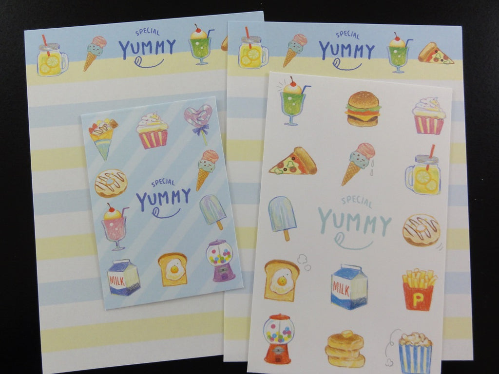 Cute Kawaii Crux Yummy Food Burger Cupcake Dessert Ice Cream Mini Letter Sets - Small Writing Note Envelope Set Stationery