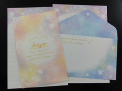 Cute Kawaii Kamio Starry Bright Mini Letter Sets - Small Writing Note Envelope Set Stationery