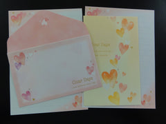 Cute Kawaii Kamio Hearts Clear Day Mini Letter Sets - Small Writing Note Envelope Set Stationery