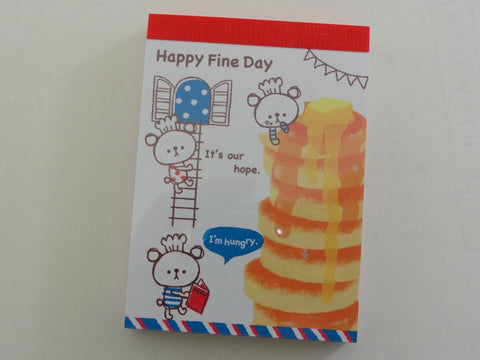Cute Kawaii Crux Happy Fine Day Bear Mini Notepad / Memo Pad - Stationery Design Writing Collection
