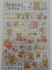Cute Kawaii San-X Rilakkuma La Fraise Strawberry Sticker Sheet 2014 - A - for Planner Journal Scrapbook Craft