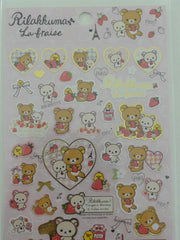 Cute Kawaii San-X Rilakkuma La Fraise Strawberry Sticker Sheet 2014 - B - for Planner Journal Scrapbook Craft