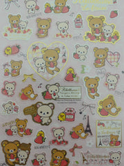 Cute Kawaii San-X Rilakkuma La Fraise Strawberry Sticker Sheet 2014 - B - for Planner Journal Scrapbook Craft