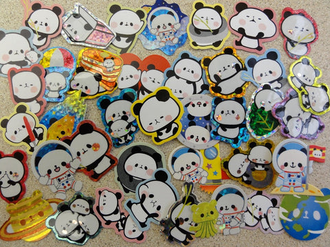 Panda Flake Stickers - 40 pcs