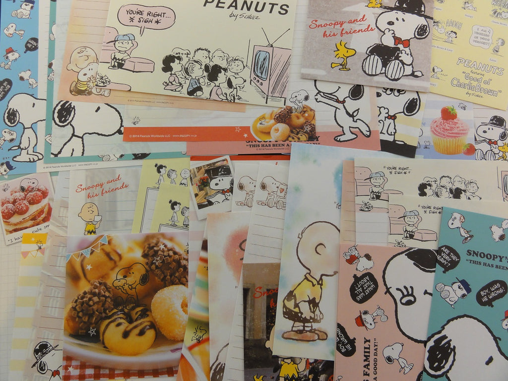 z Cute Kawaii Snoopy Peanuts Writing Letter Paper + Envelope Stationery Theme Set