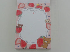Kawaii Cute San-X Rilakkuma Bear Strawberry Mini Notepad / Memo Pad - C - Note Writing Stationery Designer Collectible