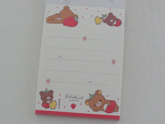 Kawaii Cute San-X Rilakkuma Bear Strawberry Mini Notepad / Memo Pad - D - Note Writing Stationery Designer Collectible