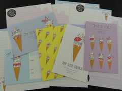 Cute Kawaii Crux My Favorite Thing XOXO - Ice Cream Letter Sets - Stationery Writing Paper Envelope Penpal