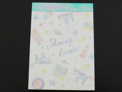 Kawaii Cute Kamio Shining Dream Unicorn Stars Universe Mini Notepad / Memo Pad - Stationery Design Writing Collection