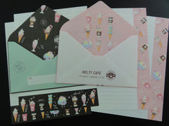Cute Kawaii Crux Ice Cream Dessert Sweet Melty Cafe Letter Sets - Stationery Writing Paper Envelope Penpal