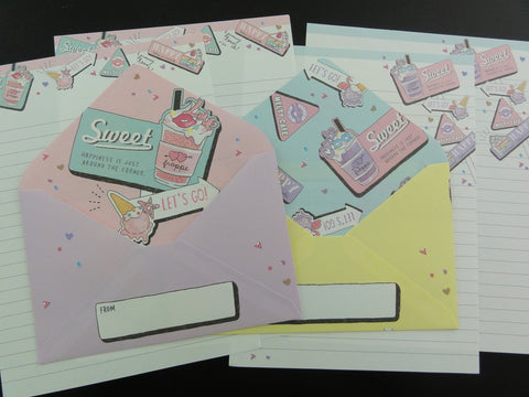 Cute Kawaii Crux Frappe Ice Cream Dessert Sweet Letter Sets - Stationery Writing Paper Envelope Penpal