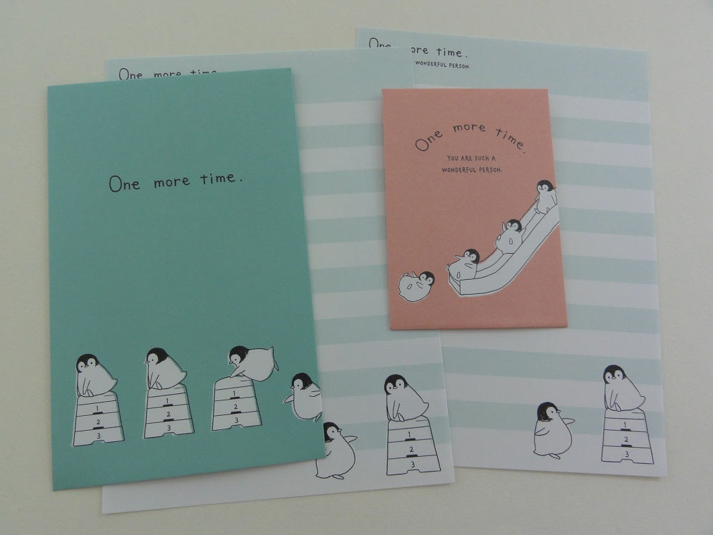 Cute Kawaii Crux Penguin Mini Letter Sets - Small Writing Note Envelope Set Stationery