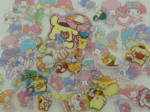 z Cute Kawaii Sanrio Characters Purin My Melody Little Twin Stars Pochacco Keroppi Hello Kitty Cinnamoroll Tuxedosam Flake Sack Stickers - 40 pcs - 2018 C