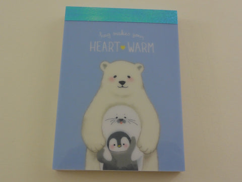 Cute Kawaii Mind Wave Bear Seal Penguin Warm Hugs Mini Notepad / Memo Pad - Stationery Design Writing Collection