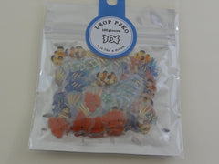 Cute Kawaii Crux Candy Drop Style Flake Stickers Sack - Fish Sea Ocean - for Journal Planner Agenda Craft Scrapbook