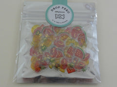 Cute Kawaii Crux Candy Drop Style Flake Stickers Sack - Summer Fruit - for Journal Planner Agenda Craft Scrapbook