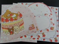 Cute Kawaii San-X Rilakkuma Strawberry Sweet Letter Paper + Envelope Theme Set - writing paper stationery