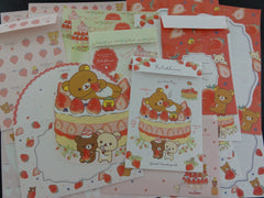Cute Kawaii San-X Rilakkuma Strawberry Sweet Letter Paper + Envelope Theme Set - writing paper stationery