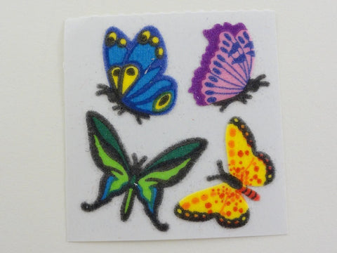 Sandylion Butterfly Fuzzy Sticker Sheet / Module - Vintage & Collectible