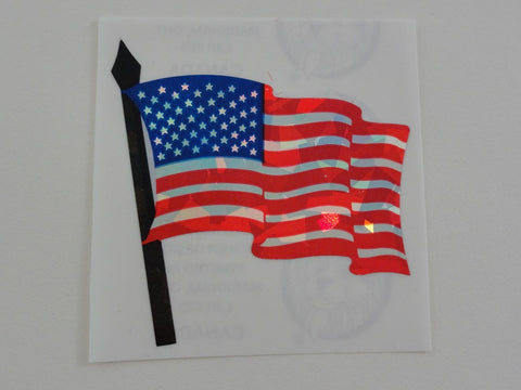 Sandylion USA Flag Prismatic Sticker Sheet / Module - Vintage & Collectible