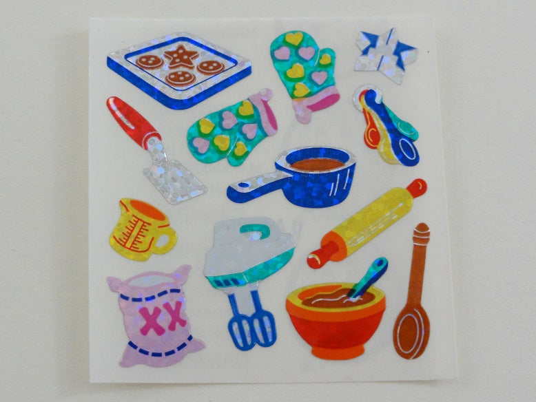 Sandylion Baking Bake Kitchen Glitter Sticker Sheet / Module - Vintage & Collectible