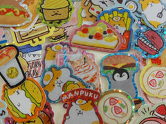 Cute Kawaii Food theme Burger Popcorn Coffee Drink Sweet Bakery Flake Stickers - 40 pcs + Bonus 1 large