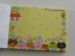 z Cute Kawaii Q-Lia Day Dream Bear Rabbit Cat Mini Notepad / Memo Pad - Vintage Rare Collectible - Stationery Design Writing