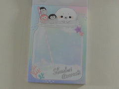 Cute Kawaii Crux Shombori Azarashi Seal Penguin Friends Mini Notepad / Memo Pad - C - Stationery Designer Paper Collection