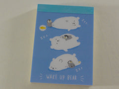 Cute Kawaii Mind Wave Bear and Penguin Mini Notepad / Memo Pad - Stationery Design Writing Collection