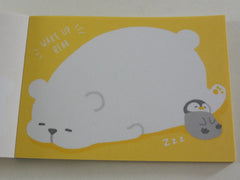 Cute Kawaii Mind Wave Bear and Penguin Mini Notepad / Memo Pad - Stationery Design Writing Collection