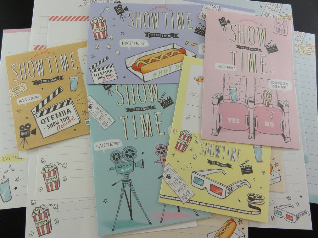 Cute Kawaii Crux Watch Movie Show Time Letter Sets - Stationery Writing Paper Envelope Penpal
