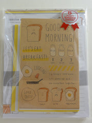 Cute Kawaii Q-lia Breakfast Bread Egg Milk Letter Set Pack - Stationery Penpal Writing Paper Envelope