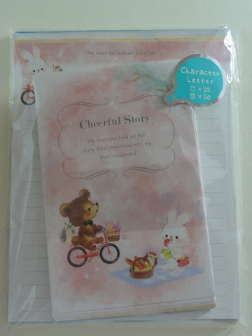 z Cute Kawaii Kamio Cheerful Story Letter Set Pack - Penpal Stationery Writing Paper Envelope