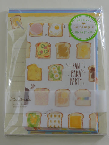Cute Kawaii Crux Bread Breakfast Pan Letter Set Pack - Stationery Writing Paper Penpal