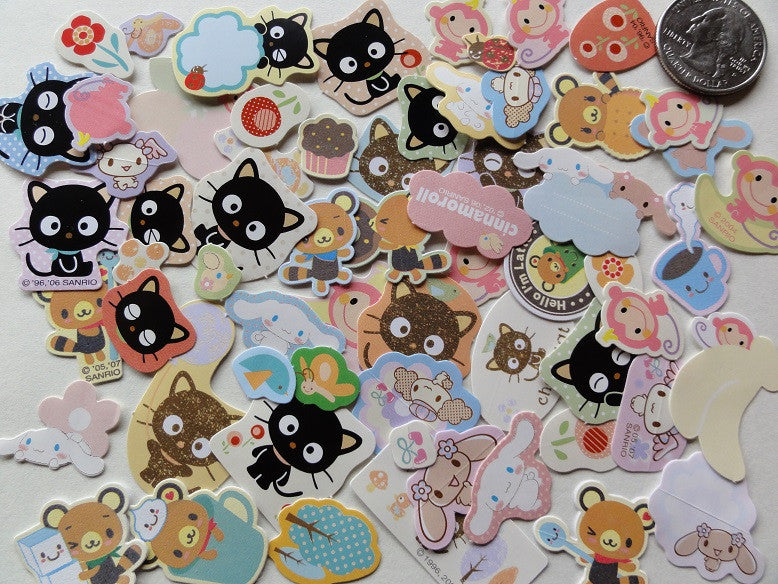 Cute Kawaii Sanrio Chococat Cat Sack-O-Stickers Flake Sticker Sack - V –  Alwayz Kawaii
