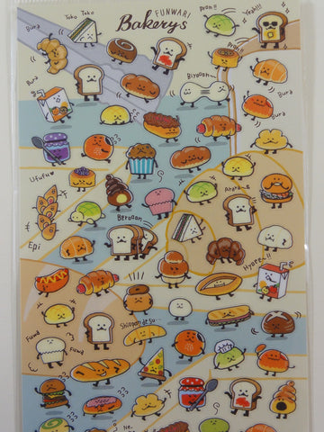 Cute Kawaii Mind Wave Funwari Bakery Sticker Sheet - for Journal Planner Craft