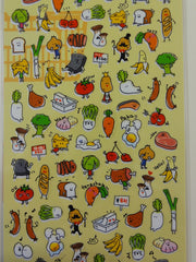 Cute Kawaii Mind Wave Healthy Fruit and Vegetable Sticker Sheet - for Journal Planner Craft