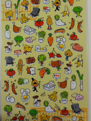 Cute Kawaii Mind Wave Healthy Fruit and Vegetable Sticker Sheet - for Journal Planner Craft