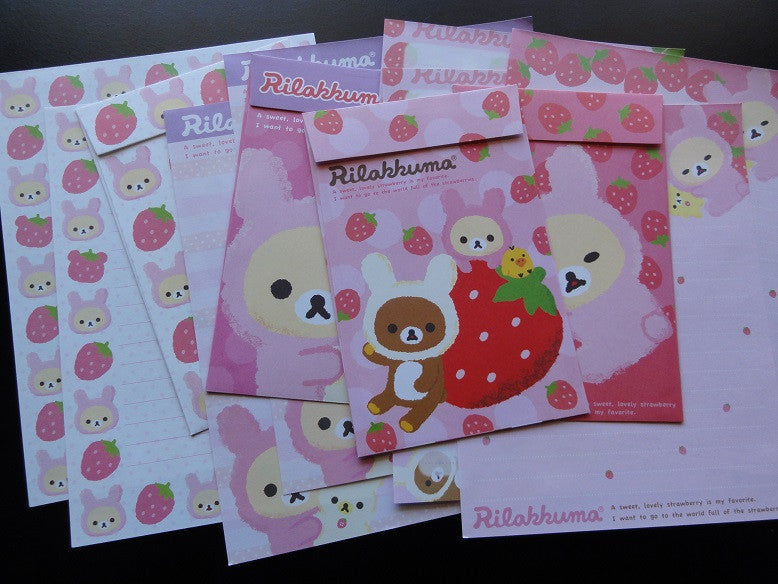 San-X Rilakkuma Bear Strawberry Letter Sets