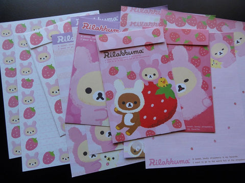 San-X Rilakkuma Bear Strawberry Letter Sets