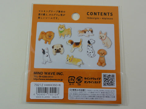 Cute Kawaii Mind Wave Dogs Flake Stickers Sack - for Journal Agenda Planner Scrapbooking Craft