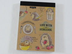 Cute Kawaii Mind Wave Hedgehog Strawberry Cherry Cup Mini Notepad / Memo Pad - Stationery Design Writing Collection
