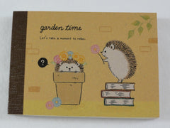 Cute Kawaii Mind Wave Hedgehog Garden Time Mini Notepad / Memo Pad - Stationery Designer Writing Paper Collection
