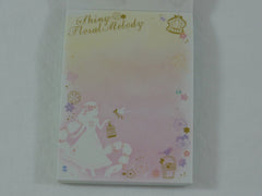 Cute Kawaii Q-Lia Fairy Tale Princess Shiny Floral Melody Mini Notepad / Memo Pad - Stationery Designer Writing Paper