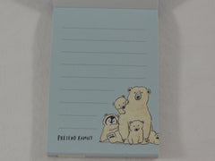Cute Kawaii Mind Wave Polar Friends Penguin and Bear Mini Notepad / Memo Pad - Stationery Designer Writing Paper Collection