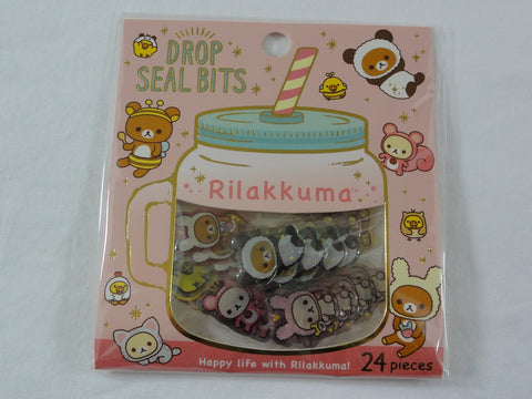Cute Kawaii San-X Rilakkuma Bear Drop Seal Bits Style Flake Stickers Sack - A - for Journal Planner Agenda Craft Scrapbooking Collectible