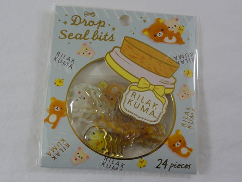 Cute Kawaii San-X Rilakkuma Bear Drop Seal Bits Style Flake Stickers Sack - B - for Journal Planner Agenda Craft Scrapbooking Collectible