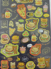 Cute Kawaii San-X Rilakkuma Deli Sticker Sheet - A Burger Pizza - for Journal Planner Craft