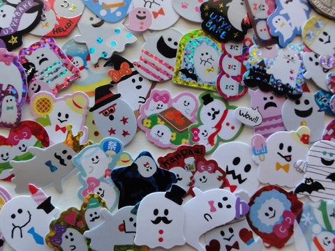 Ghost / Halloween Flake Sack Stickers - 45 pcs