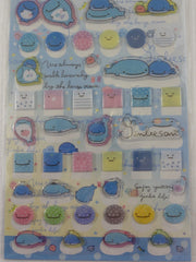 Cute Kawaii San-X Jinbesan Whale Sticker Sheet - C - for Planner Journal Scrapbook Craft